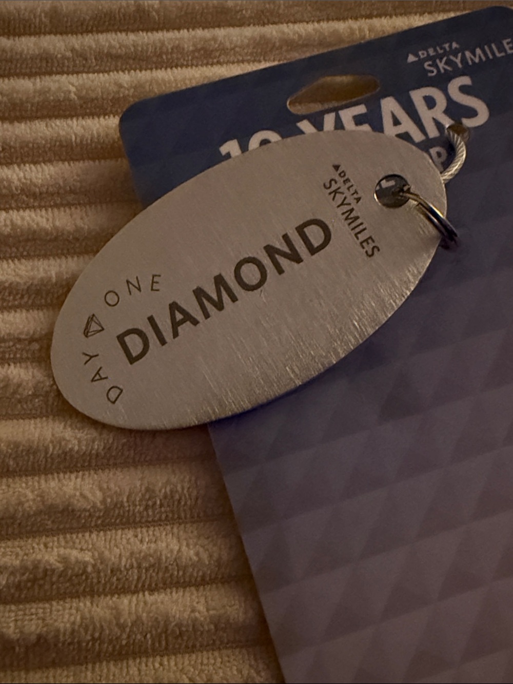 Delta White 747 Skin Limited Edition Diamond Medallion Tag - Picture 4 of 8